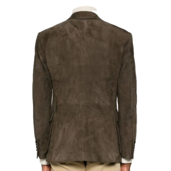 Ralph lauren Y2k Olive green Vegan suede sport coat jacket Blazer Men's size 46R - Picture 2 of 9